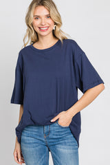 Navy Basic Oversized Tee