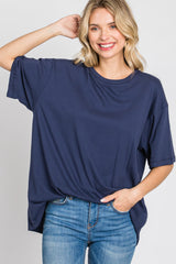 Navy Basic Oversized Tee