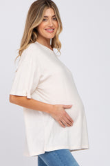 Ivory Basic Oversized Maternity Tee