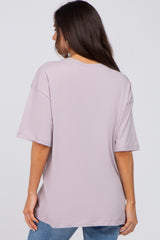 Lavender Basic Oversized Maternity Tee