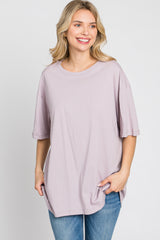 Lavender Basic Oversized Tee