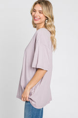 Lavender Basic Oversized Tee