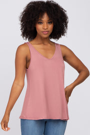 Mauve V-Neck Tank Top