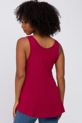 Burgundy Basic V-Neck Tank Top