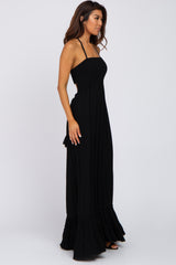 Black Halter Neck Cut Out Maxi Dress