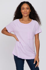 Heather Grey Ruffle Sleeve Ribbed Maternity Top