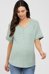 Mint Green Button Up Maternity Top