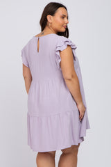 Lavender Tiered Linen Plus Dress