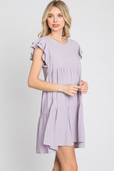 Lavender Tiered Linen Dress