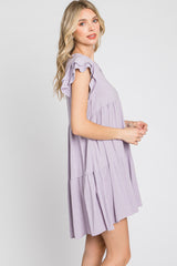 Lavender Tiered Linen Dress