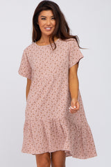 Light Pink Printed Babydoll Dress