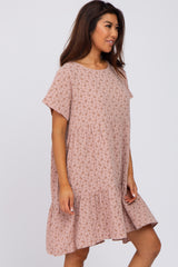 Light Pink Printed Babydoll Dress