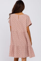 Light Pink Printed Babydoll Dress