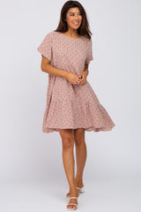 Light Pink Printed Babydoll Dress