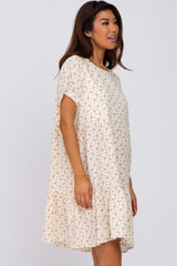 Cream Printed Babydoll Dress