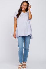 Lavender Ruffle Back Maternity Top