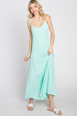 Mint Green Knit Ribbed Maxi Dress