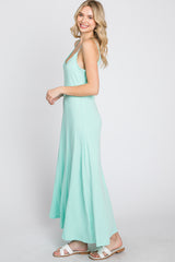 Mint Green Knit Ribbed Maxi Dress