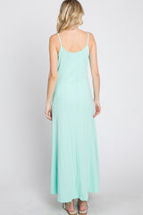 Mint Green Knit Ribbed Maxi Dress