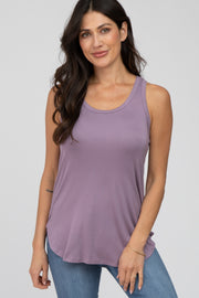 Lavender Racerback Curved Hem Tank Top