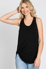 Black Racerback Curved Hem Tank Top