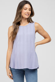 Lavender Knit Sleeveless Maternity Top