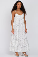 Ivory Floral Speckled Maxi Dress