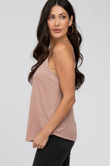 Mocha Curved Hem Tank Top