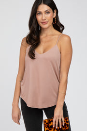 Mocha Curved Hem Tank Top