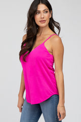 Fuchsia Curved Hem Tank Top