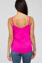 Fuchsia Curved Hem Tank Top