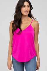 Fuchsia Curved Hem Tank Top