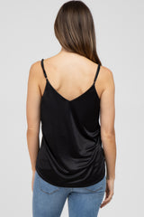 Black Curved Hem Maternity Tank Top