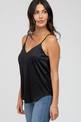 Black Curved Hem Tank Top