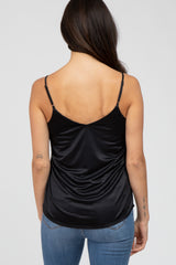 Black Curved Hem Tank Top