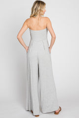 Heather Grey Wide Leg Jumpsuit