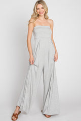 Heather Grey Wide Leg Jumpsuit