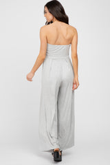 Heather Grey Wide Leg Maternity Jumpsuit