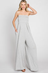 Heather Grey Wide Leg Jumpsuit