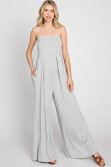 Heather Grey Wide Leg Jumpsuit