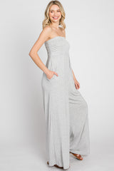 Heather Grey Wide Leg Jumpsuit