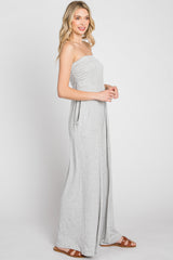 Heather Grey Wide Leg Jumpsuit