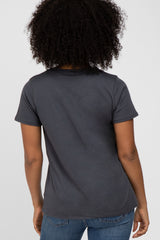 Charcoal Basic Short Sleeve Top