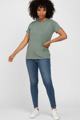 Olive Basic Short Sleeve Top