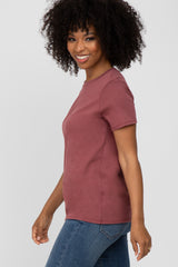 Burgundy Basic Short Sleeve Top