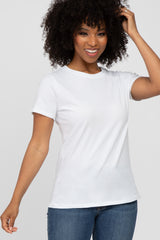 White Basic Short Sleeve Top