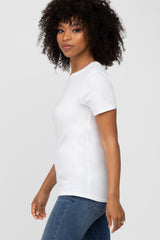 White Basic Short Sleeve Top