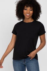 Black Front Pocket Top