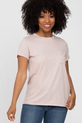 Pink Front Pocket Maternity Top