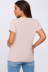 Pink Front Pocket Maternity Top